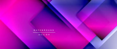 Kare şekiller bileşimi, akışkan geometrik soyut arkaplan. 3B gölge efektleri, modern tasarım şablonu