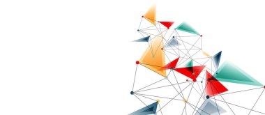 Hat noktaları bağlantıları, üçgen teknoloji tasarımı. Soyut geometrik arkaplan