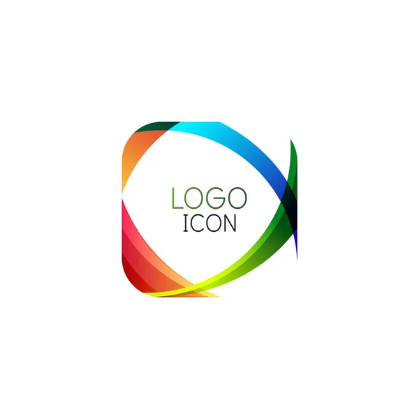 Plantilla de diseño de logotipo cuadrado geométrico de moda de negocios con colores limpios brillantes — Vector de stock