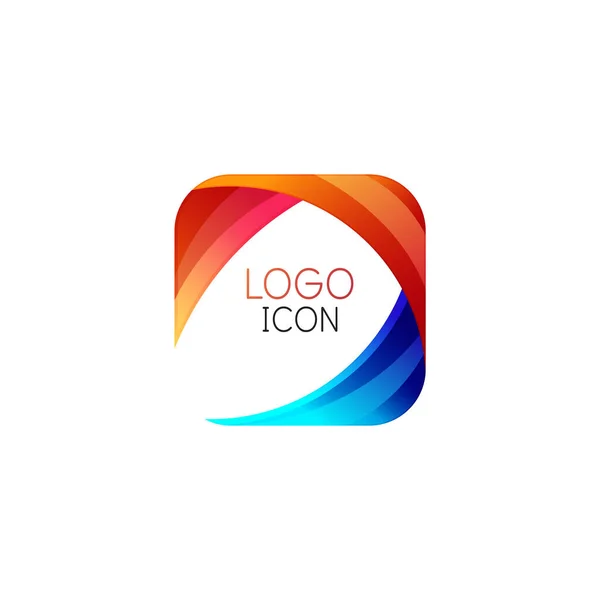 Modelo de design de logotipo quadrado geométrico moderno de negócios com cores limpas e brilhantes —  Vetores de Stock