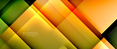 Kare şekiller bileşimi, akışkan geometrik soyut arkaplan. 3B gölge efektleri, modern tasarım şablonu