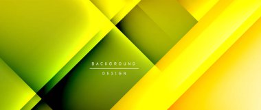 Kare şekiller bileşimi, akışkan geometrik soyut arkaplan. 3B gölge efektleri, modern tasarım şablonu