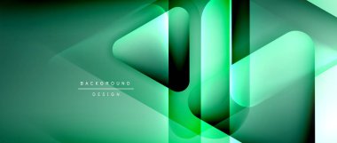 Üçgen geometrik soyut arkaplanı şekillendirir. Üç boyutlu gölge efektleri ve sıvı eğimleri. Metin mesajınız için modern üstüste bindirme formları duvar kağıdı