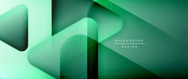 Üçgen geometrik soyut arkaplanı şekillendirir. Üç boyutlu gölge efektleri ve sıvı eğimleri. Metin mesajınız için modern üstüste bindirme formları duvar kağıdı