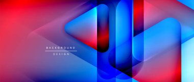 Üçgen geometrik soyut arkaplanı şekillendirir. Üç boyutlu gölge efektleri ve sıvı eğimleri. Metin mesajınız için modern üstüste bindirme formları duvar kağıdı