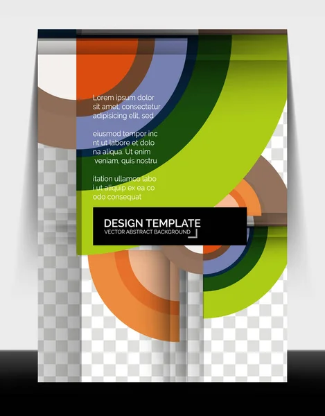 Cirkel ontwerp a4 flyer print template, jaarverslag ontwerp — Stockvector