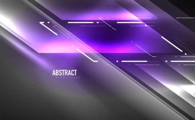 Dinamik neon parlak, soyut bir arkaplan. İş veya teknoloji sunumu, İnternet posteri veya web broşürü kapağı, duvar kağıdı için modaya uygun soyut düzen şablonu