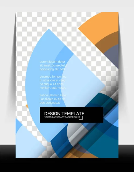 Circle design a4 flyer print template, annual report design — 스톡 벡터