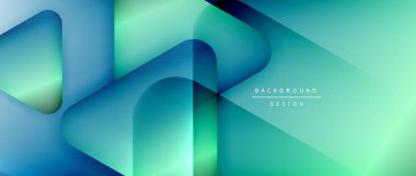 Üçgen geometrik soyut arkaplanı şekillendirir. Üç boyutlu gölge efektleri ve sıvı eğimleri. Metin mesajınız için modern üstüste bindirme formları duvar kağıdı