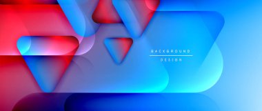 Üçgen geometrik soyut arkaplanı şekillendirir. Üç boyutlu gölge efektleri ve sıvı eğimleri. Metin mesajınız için modern üstüste bindirme formları duvar kağıdı