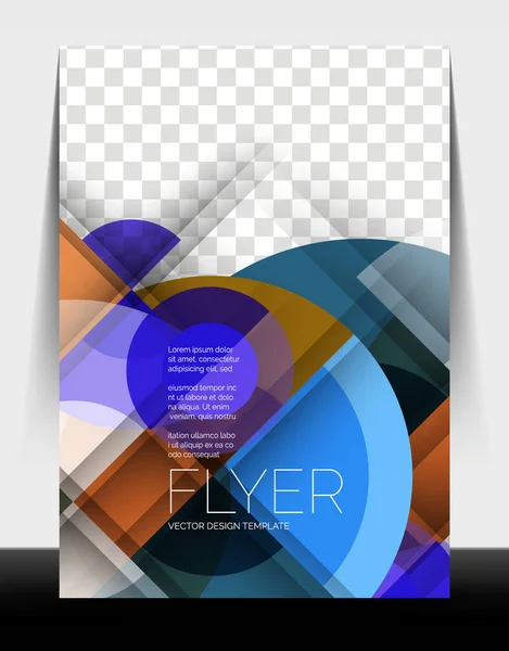 A4 flyer annual report circle design, vector background print template — Stock Vector