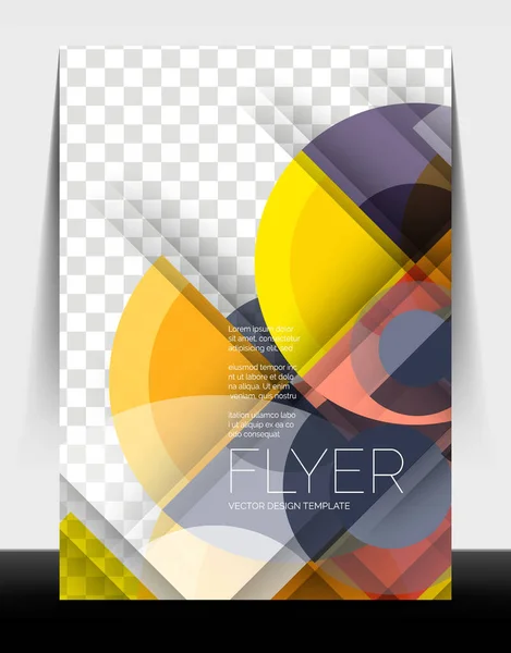 A4 flyer jaarverslag cirkel ontwerp, vector achtergrond print template — Stockvector