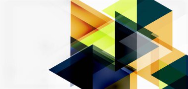 Geometrik soyut arkaplan, mozaik üçgen ve altıgen şekiller. İş veya teknoloji sunumu, İnternet posteri veya web broşürü kapağı, duvar kağıdı için modaya uygun soyut düzen şablonu