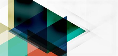 Geometrik soyut arkaplan, mozaik üçgen ve altıgen şekiller. İş veya teknoloji sunumu, İnternet posteri veya web broşürü kapağı, duvar kağıdı için modaya uygun soyut düzen şablonu