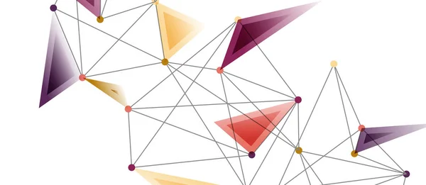 Collegamenti a punti di linea, progettazione a tecnologia triangolare. Sfondo geometrico astratto — Vettoriale Stock