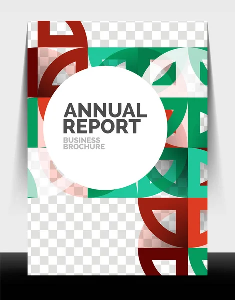 Business flyer annual report, circle and triangle shapes modern design — Stock Vector