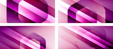 Altıgen geometrik şekiller ve 3D gölgesi ve düz çizgileri olan akışkan gradyanlar, asgari soyut arkaplan