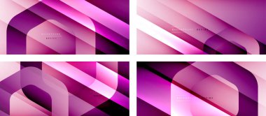 Altıgen geometrik şekiller ve 3D gölgesi ve düz çizgileri olan akışkan gradyanlar, asgari soyut arkaplan