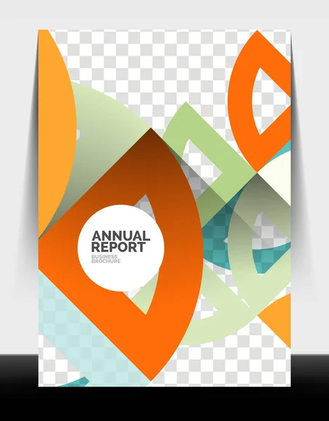 Business flyer annual report, circle and triangle shapes modern design — Stock Vector