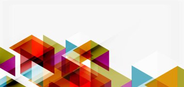 Geometrik soyut arkaplan, mozaik üçgen ve altıgen şekiller. İş veya teknoloji sunumu, İnternet posteri veya web broşürü kapağı, duvar kağıdı için modaya uygun soyut düzen şablonu