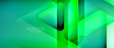 Üçgen geometrik soyut arkaplanı şekillendirir. Üç boyutlu gölge efektleri ve sıvı eğimleri. Metin mesajınız için modern üstüste bindirme formları duvar kağıdı