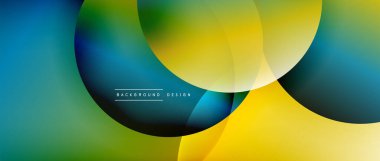 Sıvı gradyanlarla modern geometrik arkaplanı çember içine al