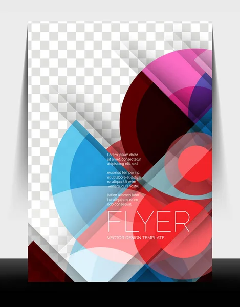 A4 flyer annual report circle design, vector background print template — 스톡 벡터