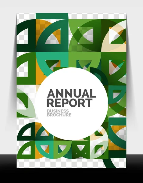 Business flyer annual report, circle and triangle shapes modern design — Stock Vector