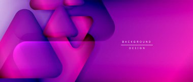 Üçgen geometrik soyut arkaplanı şekillendirir. Üç boyutlu gölge efektleri ve sıvı eğimleri. Metin mesajınız için modern üstüste bindirme formları duvar kağıdı