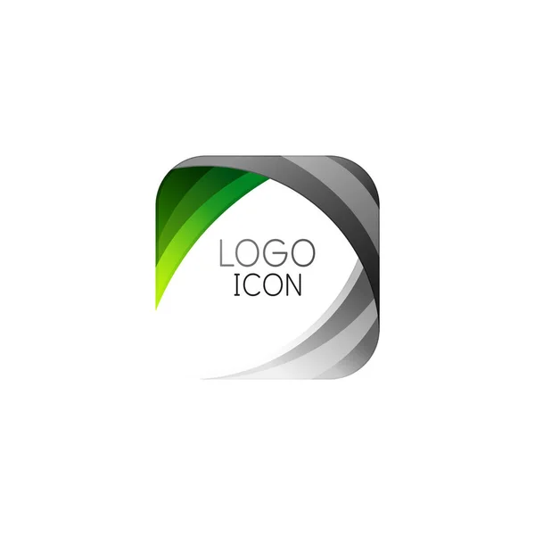 Business trendy geometrische quadratische Logo-Design-Vorlage mit hellen sauberen Farben — Stockvektor