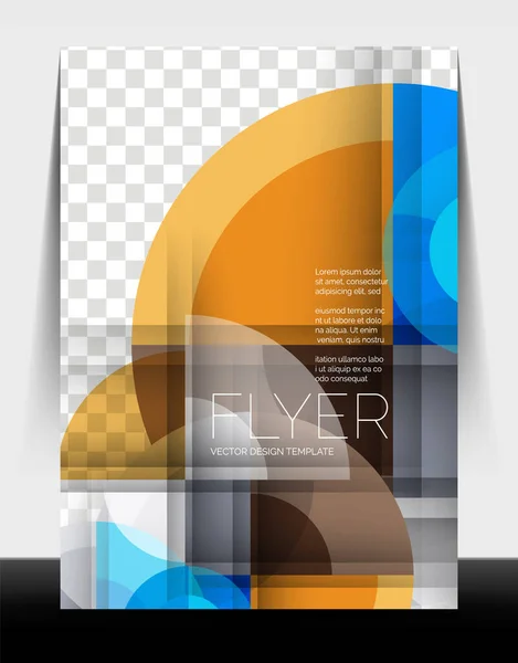 A4 flyer annual report circle design, vector background print template — 스톡 벡터