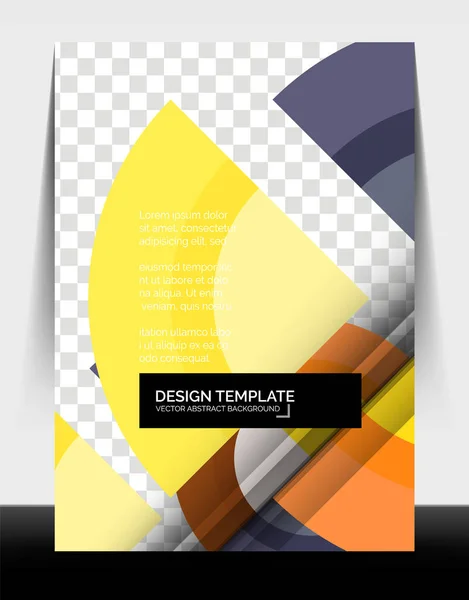 Plantilla de impresión de folleto de diseño de círculo a4, diseño de informe anual — Vector de stock