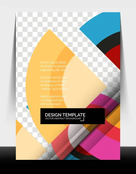 Circle design a4 flyer print template, annual report design — 스톡 벡터