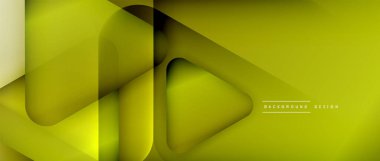 Üçgen geometrik soyut arkaplanı şekillendirir. Üç boyutlu gölge efektleri ve sıvı eğimleri. Metin mesajınız için modern üstüste bindirme formları duvar kağıdı