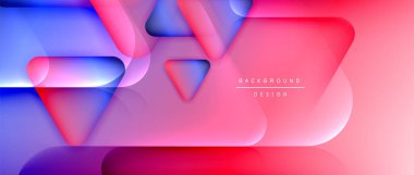 Üçgen geometrik soyut arkaplanı şekillendirir. Üç boyutlu gölge efektleri ve sıvı eğimleri. Metin mesajınız için modern üstüste bindirme formları duvar kağıdı