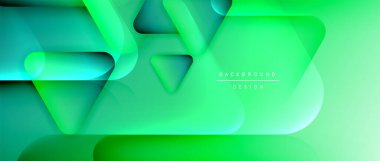 Üçgen geometrik soyut arkaplanı şekillendirir. Üç boyutlu gölge efektleri ve sıvı eğimleri. Metin mesajınız için modern üstüste bindirme formları duvar kağıdı