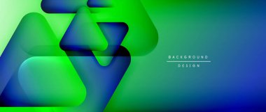 Üçgen geometrik soyut arkaplanı şekillendirir. Üç boyutlu gölge efektleri ve sıvı eğimleri. Metin mesajınız için modern üstüste bindirme formları duvar kağıdı