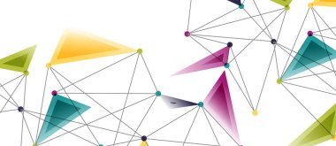 Hat noktaları bağlantıları, üçgen teknoloji tasarımı. Soyut geometrik arkaplan