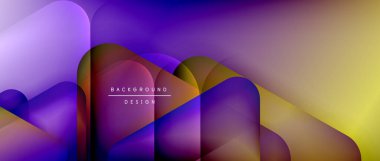 Üçgen geometrik soyut arkaplanı şekillendirir. Üç boyutlu gölge efektleri ve sıvı eğimleri. Metin mesajınız için modern üstüste bindirme formları duvar kağıdı