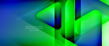 Üçgen geometrik soyut arkaplanı şekillendirir. Üç boyutlu gölge efektleri ve sıvı eğimleri. Metin mesajınız için modern üstüste bindirme formları duvar kağıdı