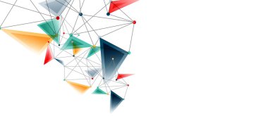 Hat noktaları bağlantıları, üçgen teknoloji tasarımı. Soyut geometrik arkaplan