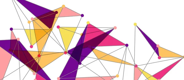 Connexions de points de ligne, conception de technologie triangulaire. Contexte géométrique abstrait — Image vectorielle