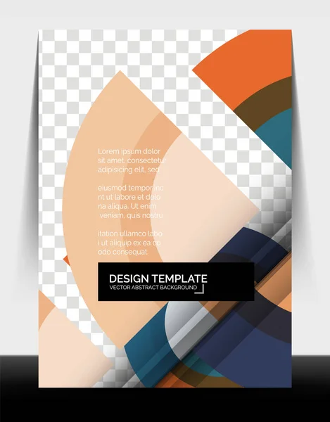 サークルデザインa4チラシ印刷テンプレート、年次レポートデザイン — ストックベクタ