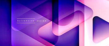 Üçgen geometrik soyut arkaplanı şekillendirir. Üç boyutlu gölge efektleri ve sıvı eğimleri. Metin mesajınız için modern üstüste bindirme formları duvar kağıdı