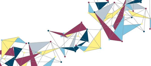 Conexiones de puntos de línea, diseño de tecnología triangular. Fondo geométrico abstracto — Archivo Imágenes Vectoriales