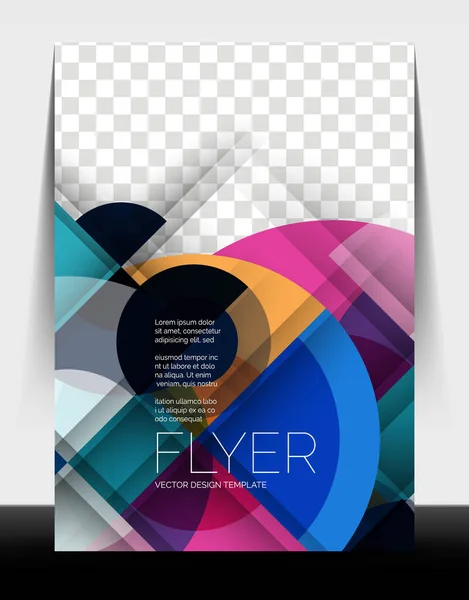 A4 flyer annual report circle design, vector background print template — Stock Vector