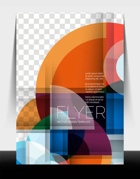 A4 flyer annual report circle design, vector background print template — Stock Vector