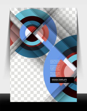 Çember tasarımı a4 el ilanı baskı şablonu, yıllık rapor tasarımı