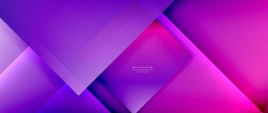 Kare şekiller bileşimi, akışkan geometrik soyut arkaplan. 3B gölge efektleri, modern tasarım şablonu