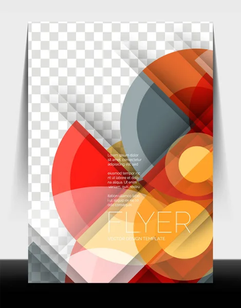 A4 flyer annual report circle design, vector background print template — Stock Vector